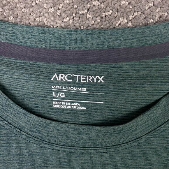 Arc'teryx Cormac Shirt Men's Large Green Performance Long Sleeve Crew Neck - Picture 4 of 8
